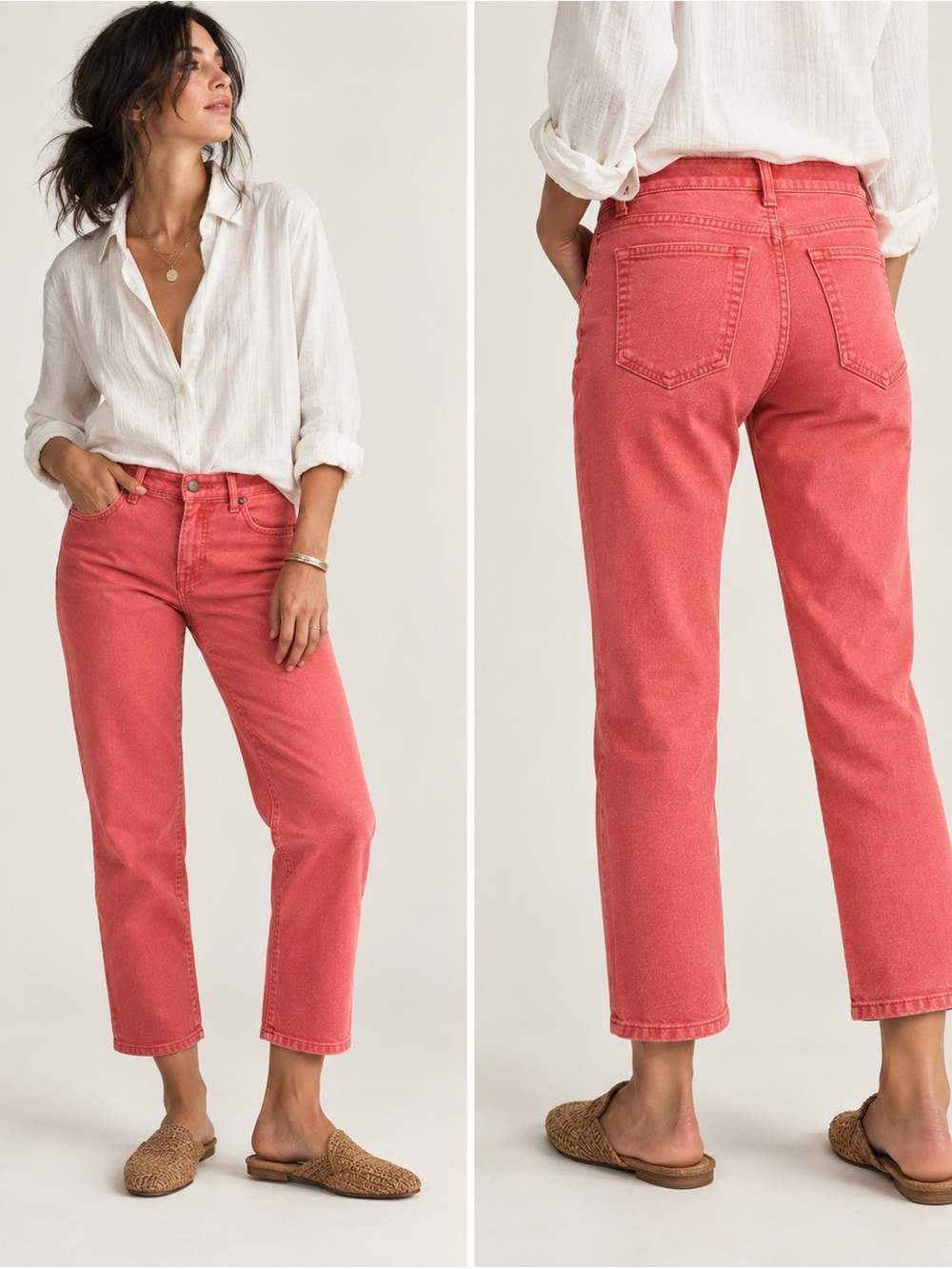 LRL Ralph Lauren Jeans Co. Coral Classic Straight Cropped Jeans